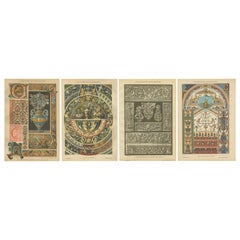 Set of Four Italian Renaissance Decorative Prints by H. Dolmetsch, 1887