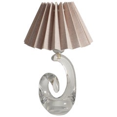 Lampe de table sculpturale en cristal clair de Schneider Glass, France, années 1950