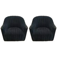 Pair of Ward Bennett Deco 1960s Club Chairs