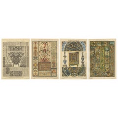 Set of 4 Renaissance Design Prints by H. Dolmetsch – Gobelins, Enamels and More