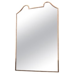 Midcentury Italian Mirror With Decorative Brass Frame