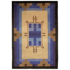 Tappeto in lana fatto a mano Doris Leslie Blau Mid 20th Century Bold French Art Deco
