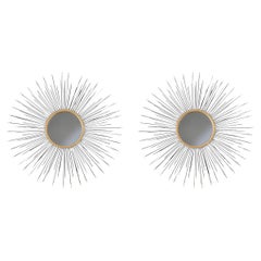 1960 Pair of large witch mirrors Maison Honoré