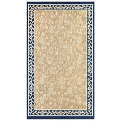 Doris Leslie Blau 19th Century Chinese Beige Navy Handmade Wool Rug