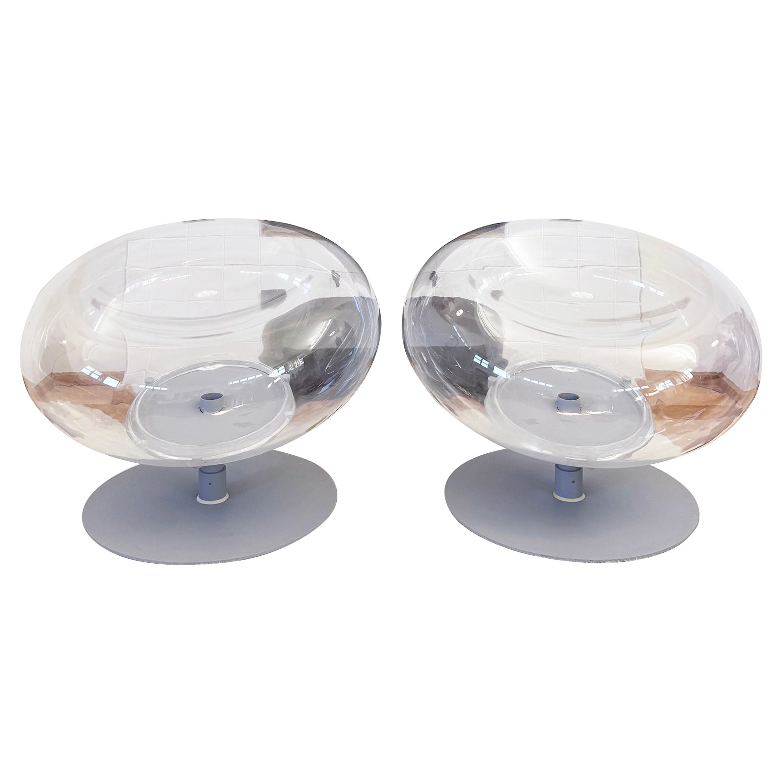 Pair of Postmodern Minimalist Maxi Mambo armchairs in Clear Lucite, Italy, 2000s