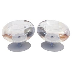 Pair of Postmodern Minimalist Maxi Mambo armchairs in Clear Lucite, Italy, 2000s