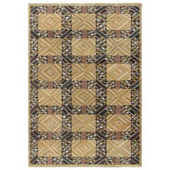 “Strålar Gul” Vintage Swedish Flat-Weave Rug by Marianne Richter c. 1950s