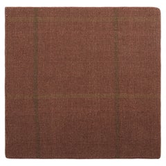 Rug & Kilim's Modern Flatweave Custom Rug Sample, Red with Geometric Patterns (échantillon de tapis moderne tissé à plat sur mesure, rouge avec motifs géométriques)