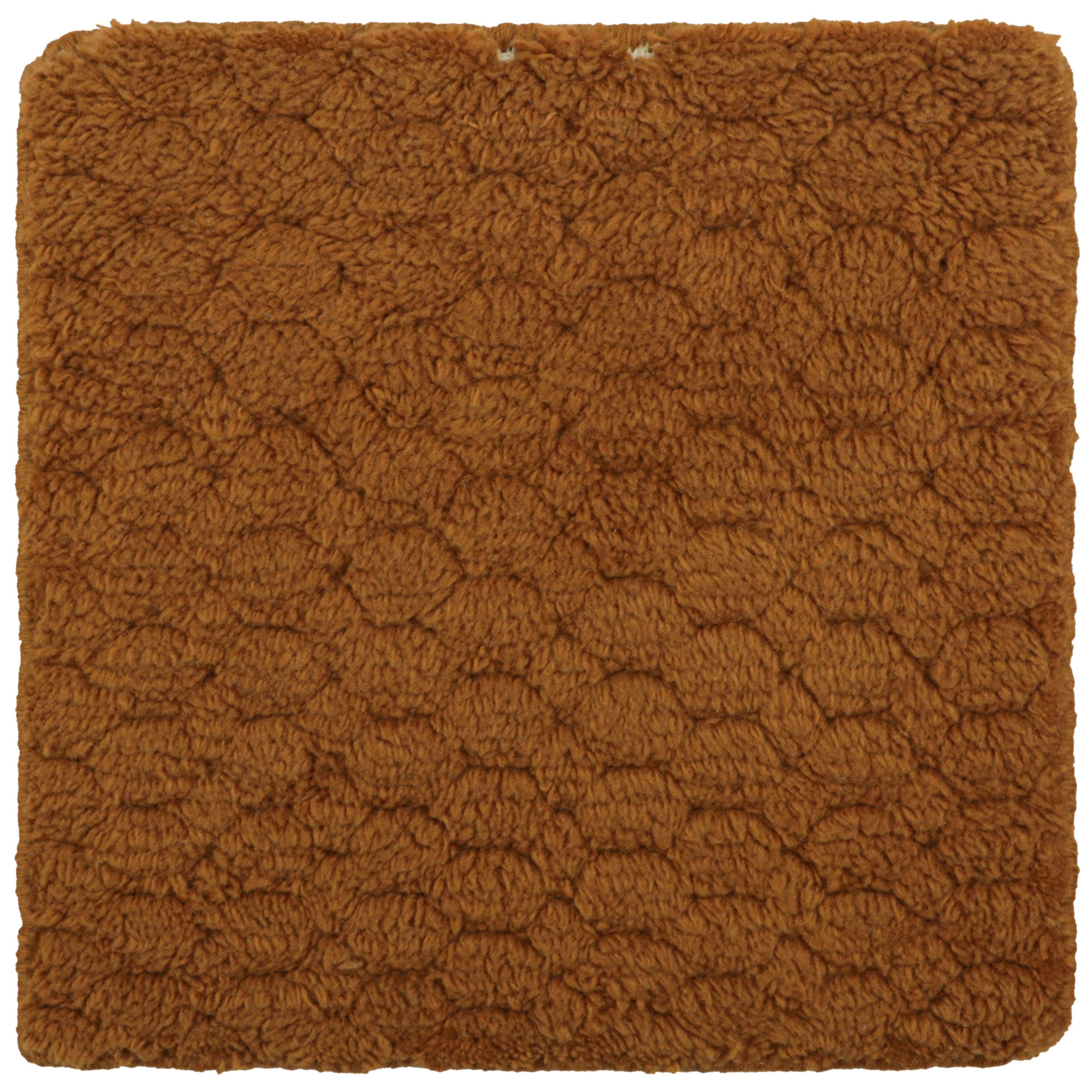 Rug & Kilim’s Textural High-Pile Custom Rug Sample, Rust Tones and Muted Pattern