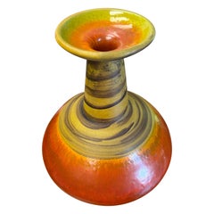 Mid 20th Century Alvino Bagni for Raymor Attributed Vase, Orange, Red & Yellow