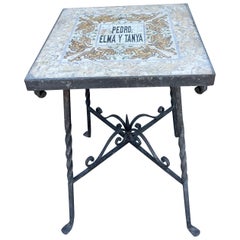 Antique Mizner Studios Wrought Iron Table