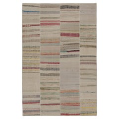 Rug & Kilim's Patchwork Kilim in Polychromatic Stripes (Kilim en patchwork à rayures polychromes)