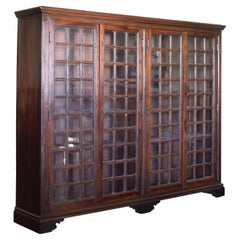 Italian, Tuscany, Walnut 4-Door Notary's Cabinet, 3rd quarter 19th century
