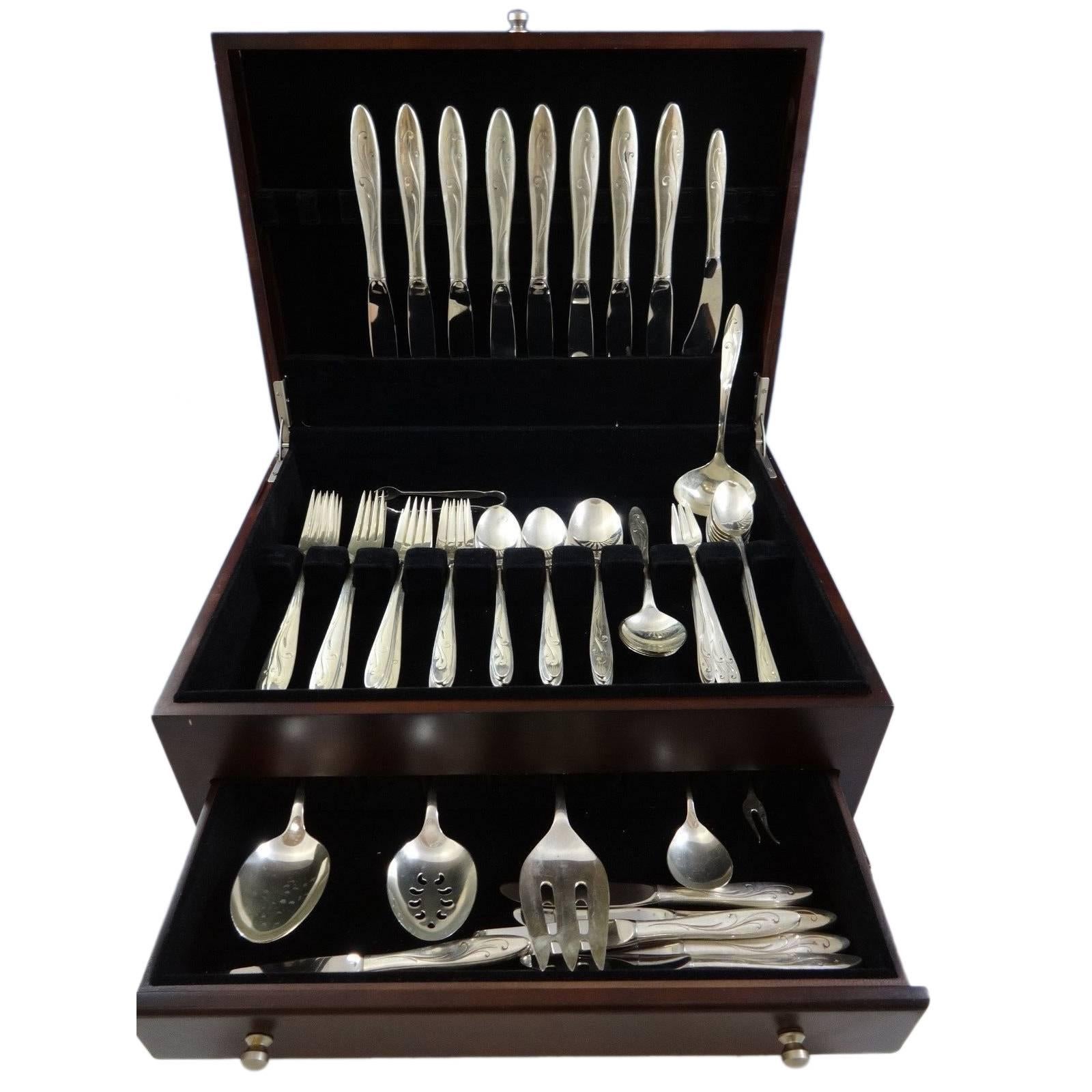 Awakening by Towle Sterling Silver Flatware Set for 8 Service 74 Pieces For Sale