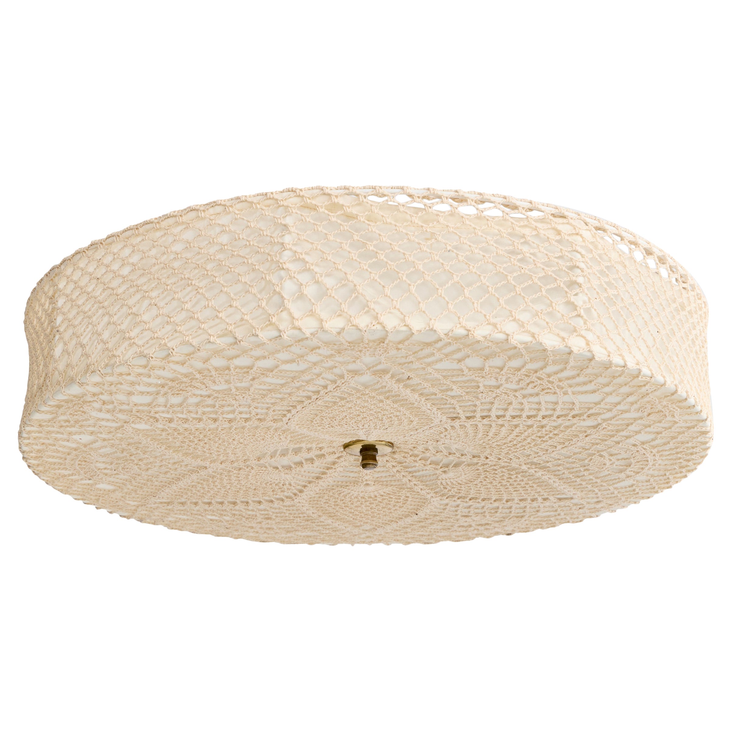Designer suédois, affleurant, tissu, laiton, Suède, années 1960 en vente