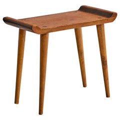 Schwedischer Designer, Hocker, Kiefer, Birke, Schweden, 1940er Jahre