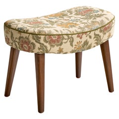 Madsen & Schubell, Hocker, Holz, Stoff, Dänemark, 1950er Jahre