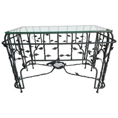 Vintage Rare Italian Wrought Iron Sculptural Console Table or Dining Table Base