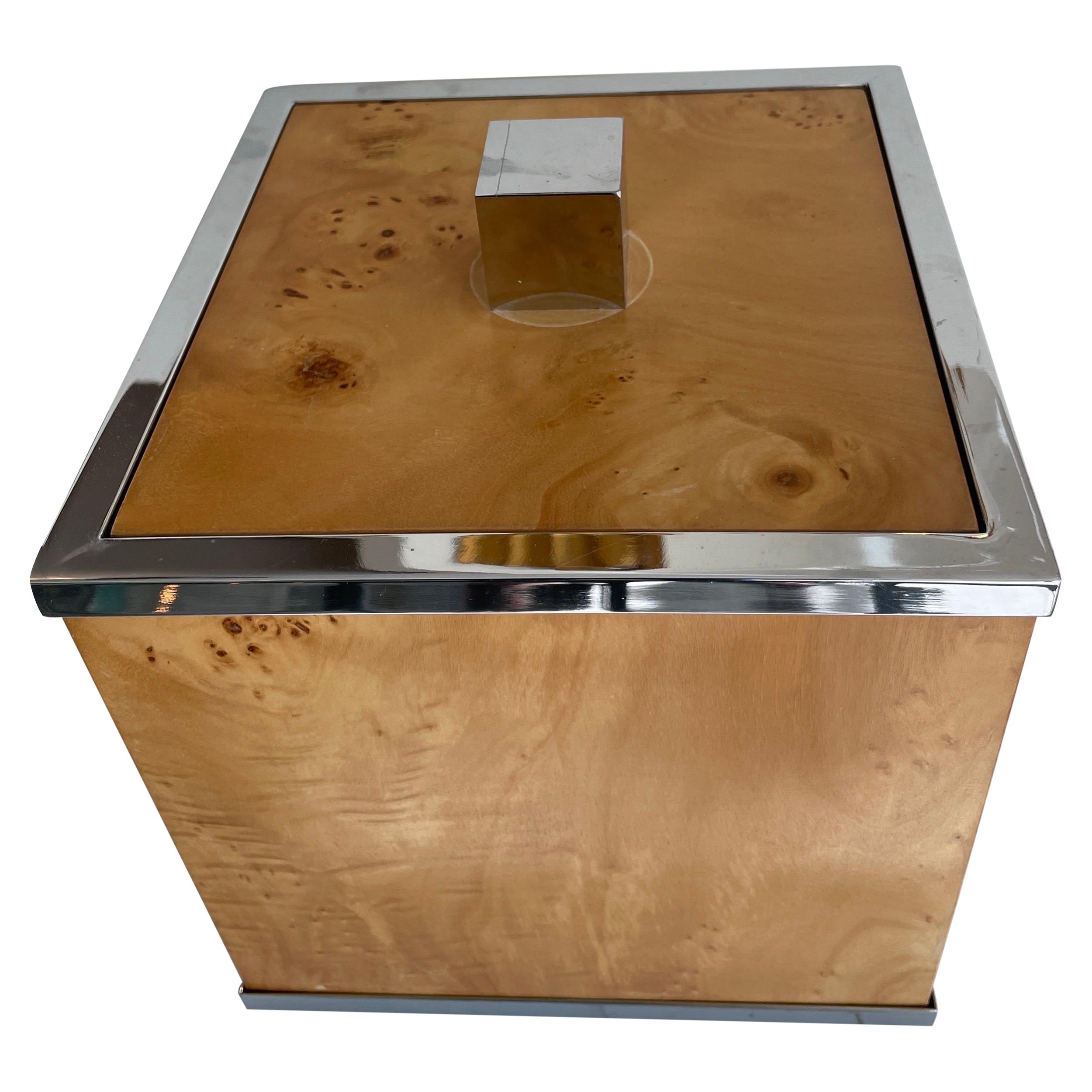 Mid Century Burlwood Ice Bucket
