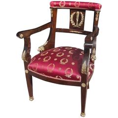 French Empire Style Ormolu-Mounted Accent Chair