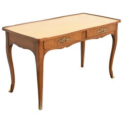 Bodart French Provincial Louis XV Cherry Wood Leather Top Writing Desk