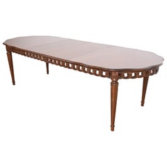 Kindel Furniture Style French Regency Louis XVI Dining Table, Newly Refinished