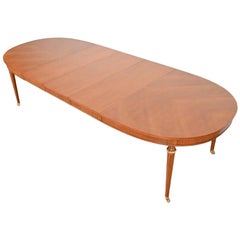 Kindel Furniture French Regency Louis XVI Cherry Wood Dining Table, Refinished