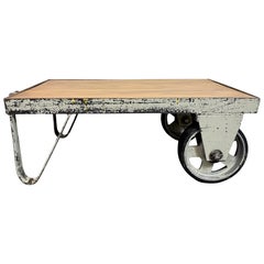 Carrito de mesa de centro industrial gris, años 60