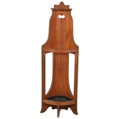 Stickley Brothers Style Antique Mission Oak Arts & Crafts Corner Umbrella Stand