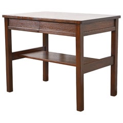 Antiguo escritorio o mesa de biblioteca Gustav Stickley Mission Arts & Crafts de roble