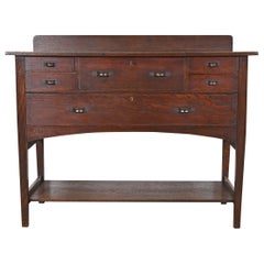 Antique Early Harvey Ellis for Gustav Stickley Mission Oak Arts & Crafts Sideboard