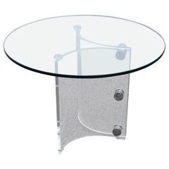 Vintage Lucite, Glass, and Chrome Center Table by Vladimir Kagan