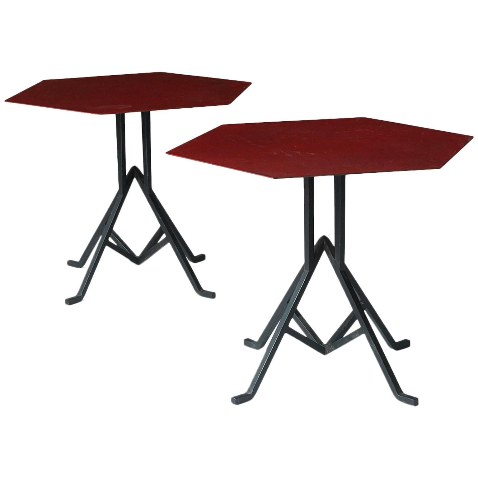 Pair of Warren McArthur and Frank Lloyd Wright Iron Side Tables