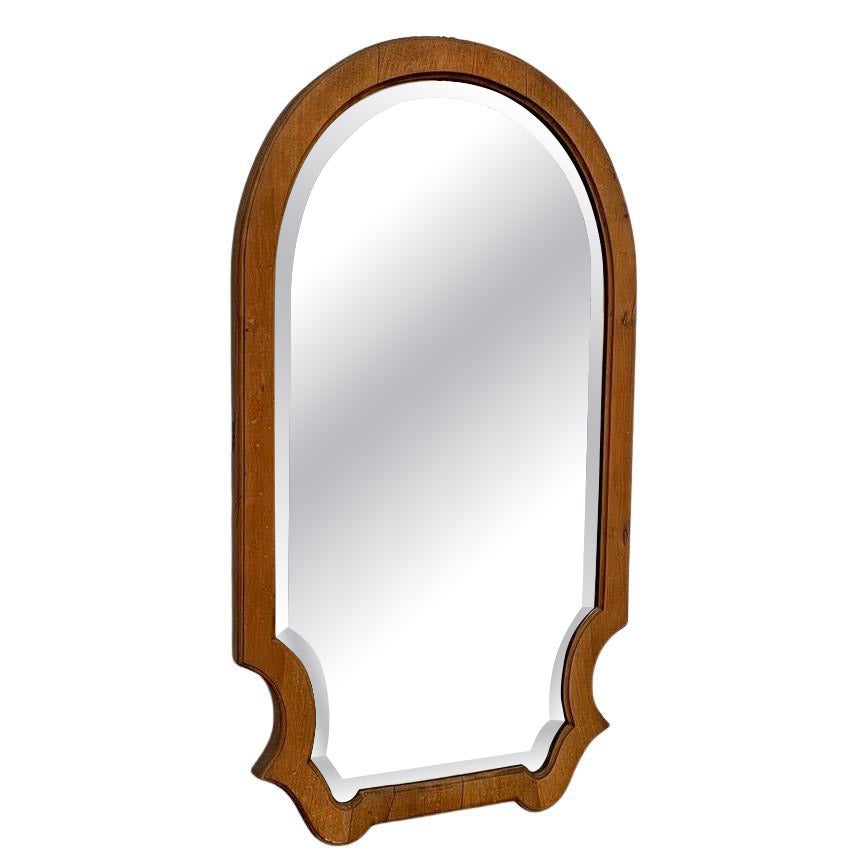 Italienischer Art Deco Wandspiegel aus Holz, 1940er Jahre