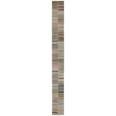 Rug & Kilim’s Patchwork Kilim Extra-Long Runner in Polychromatic Stripes