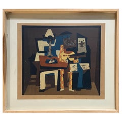 Vintage Modern Framed Art Picasso Three Musicians MoMA