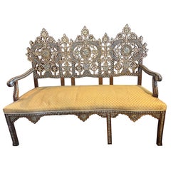 Antique 19th Century Syrian Pearl Bench