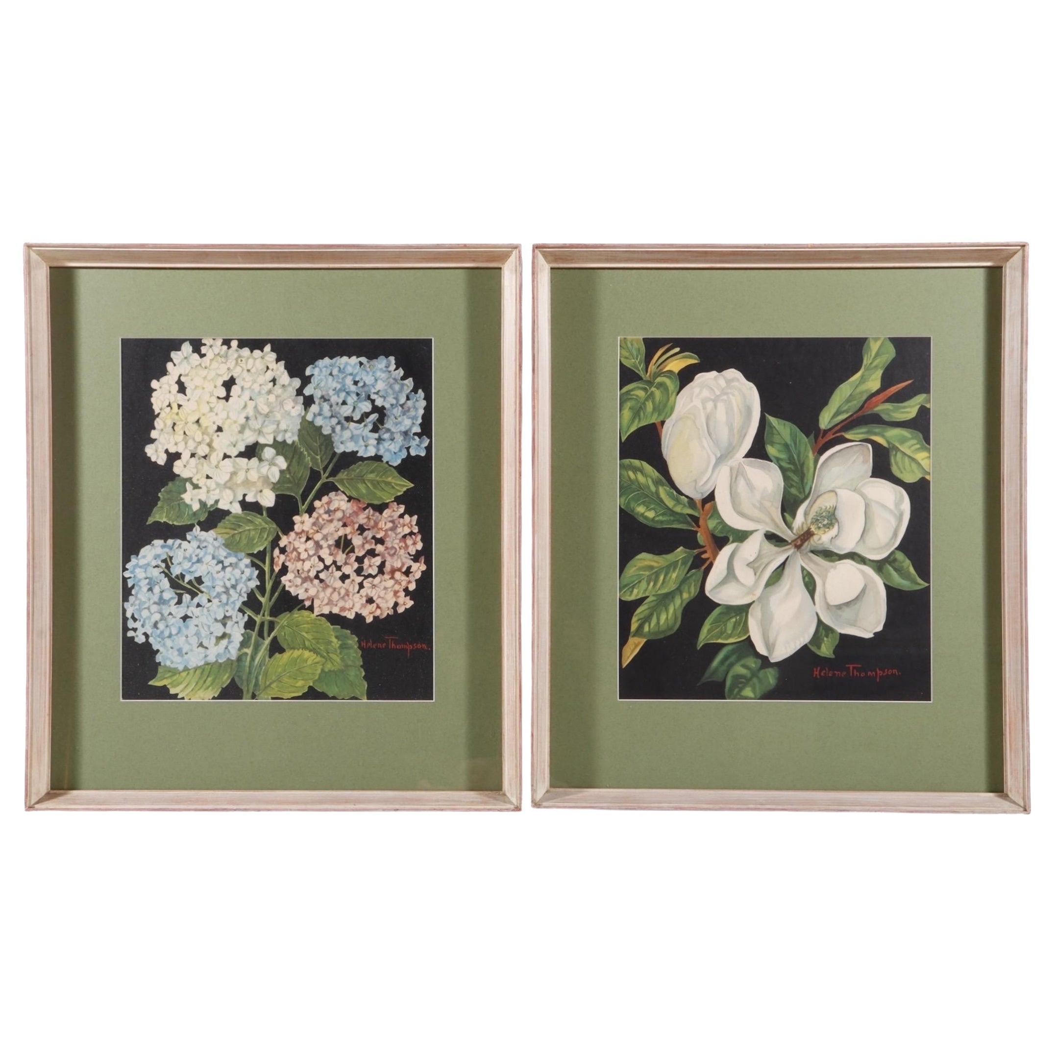 Signed Botanical Lithographs, a Pair im Angebot