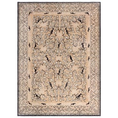 Tappeto botanico cinese vintage in lana fatto a mano Doris Leslie Blau