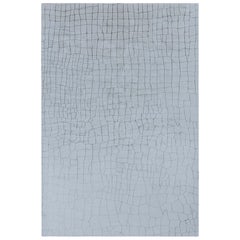 Modern Crocodile Design Handmade Silk Rug in Gray Shades by Doris Leslie Blau