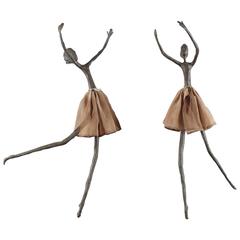 Vintage Pair of Bronze Ballerinas