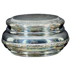 French Silver Plate Jewelry Vanity Pill Trinket Box