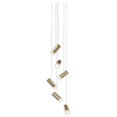 Jewell 6 Angoli in alluminio champagne Lampada a sospensione contemporanea di JSPR
