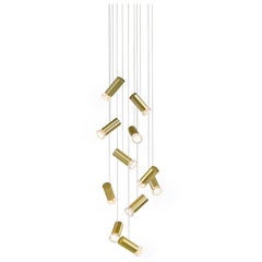 Lampada a sospensione Jewell 11 Angled Gold Aluminum Contemporary di JSPR
