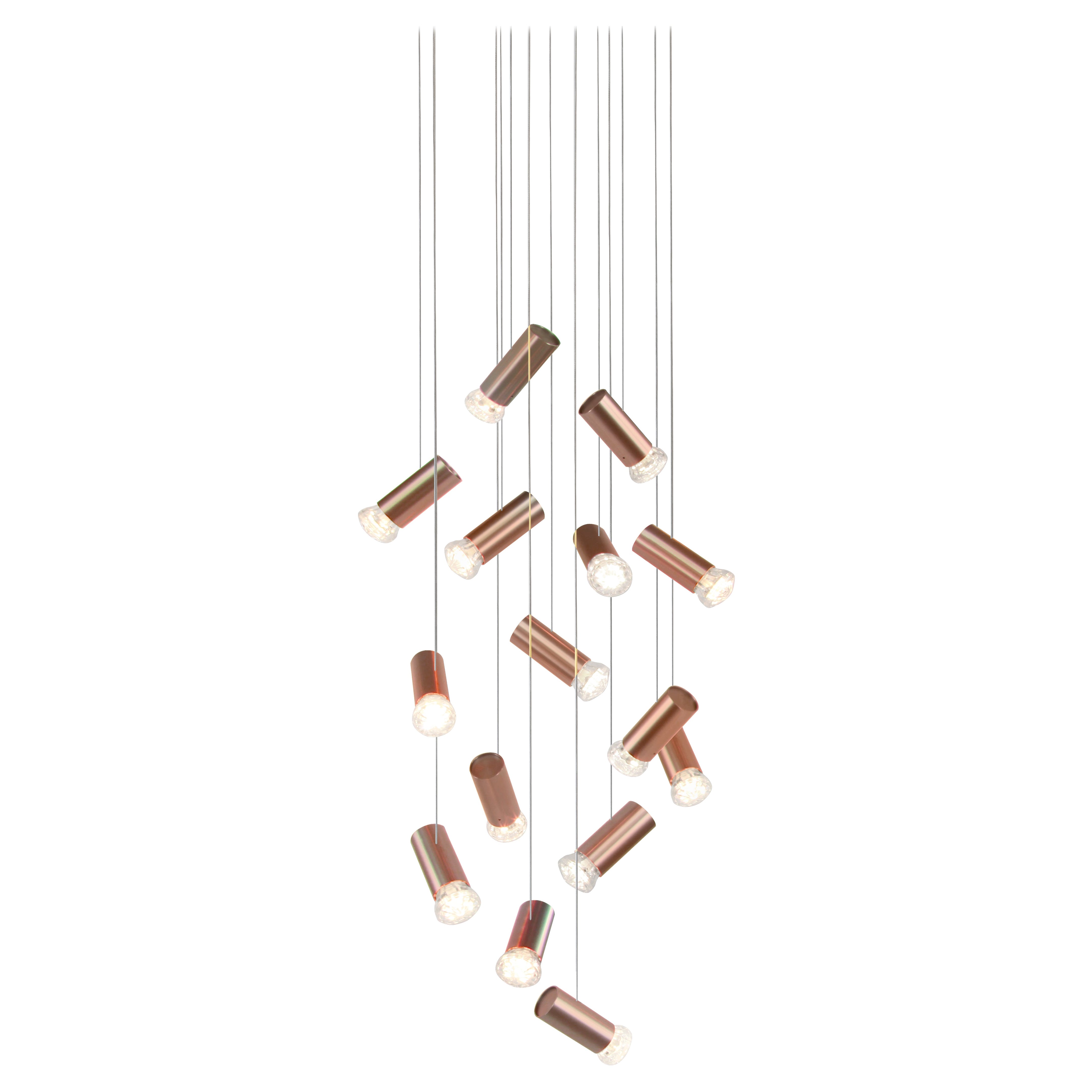 Lampada a sospensione Jewell 15 Angled Bronze Aluminum Contemporary di JSPR
