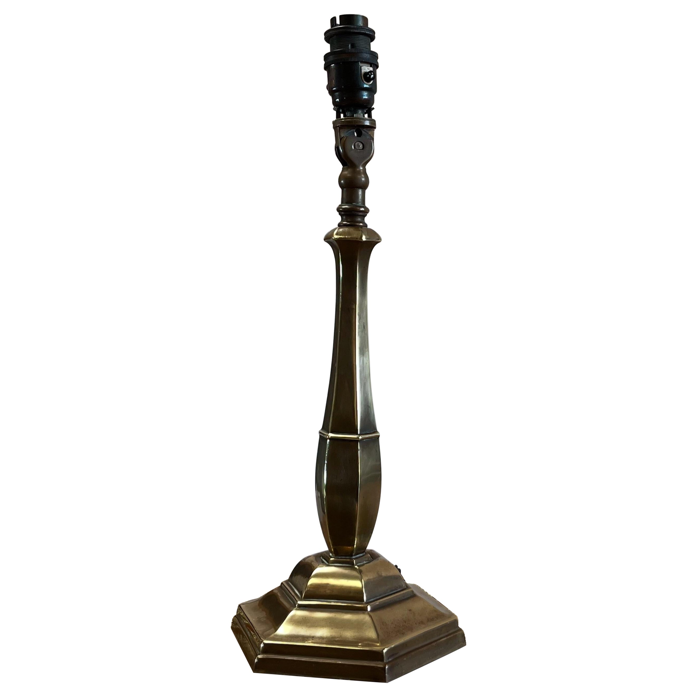 Lampe d'étudiant en laiton de la fin du XIXe siècle