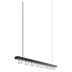 Lampada a sospensione contemporanea Line 100 in alluminio anodizzato nero di JSPR