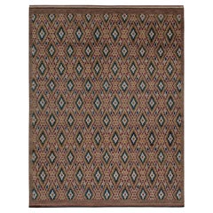 Rug & Kilim’s Moroccan Rug In Brown, Red And Blue Diamond Patterns