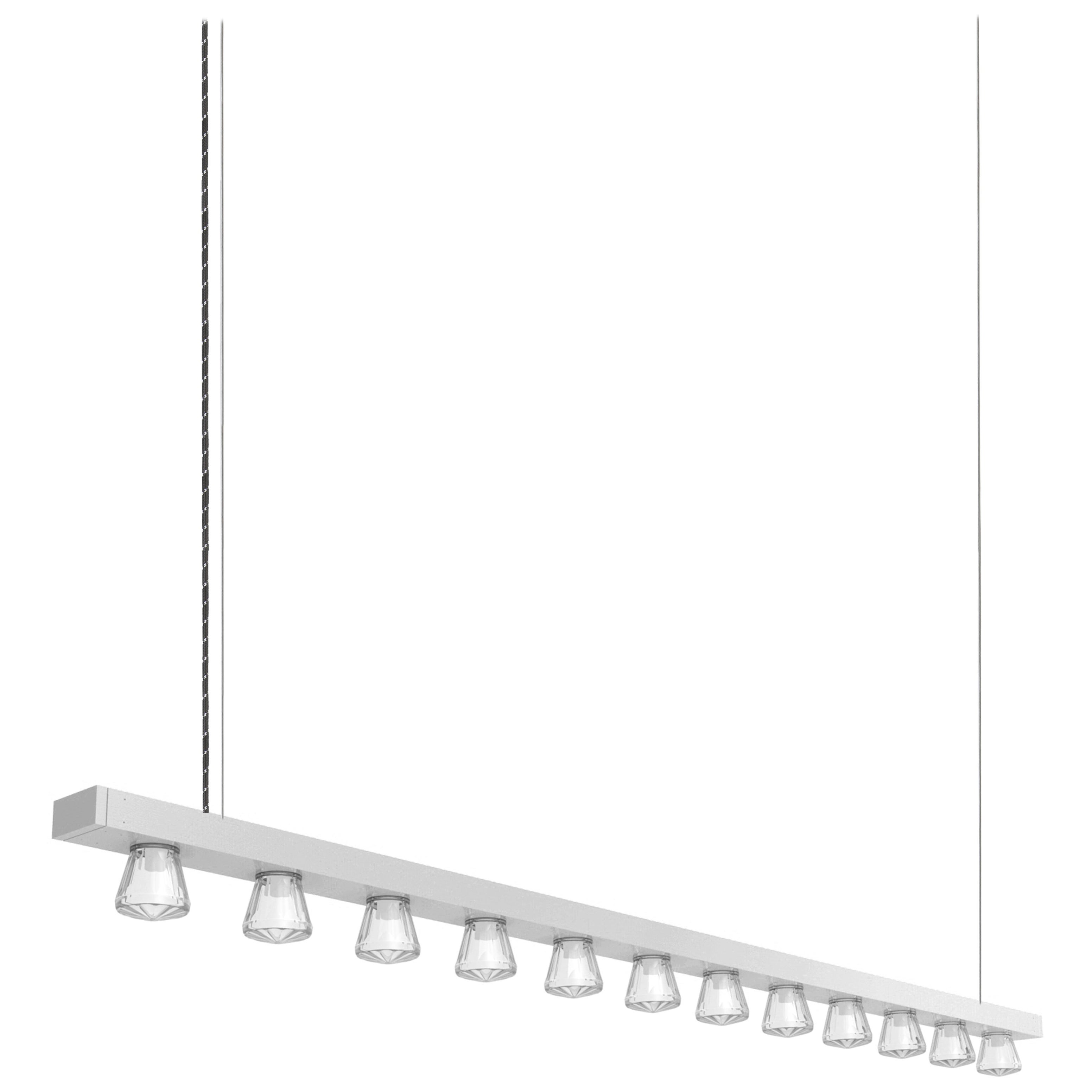 Lampada a sospensione contemporanea Line 150 Silver Aluminum di JSPR