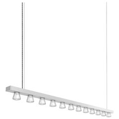 Lampada a sospensione contemporanea Line 150 Silver Aluminum di JSPR